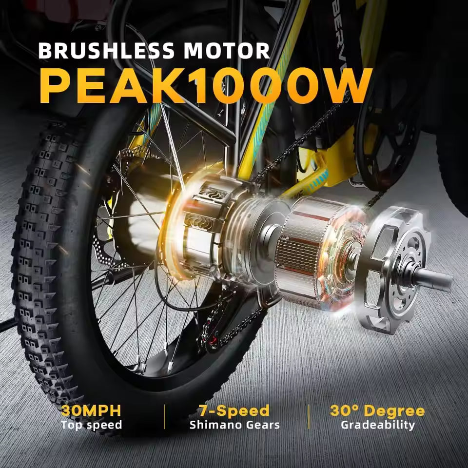 PowerRide™ 1000W Fat Tire E-Bike