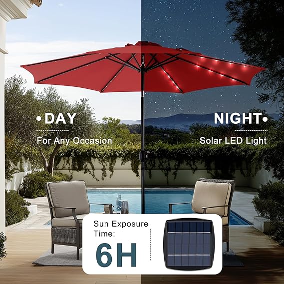 SkyLuxe™ Parapluie LED och solenergi