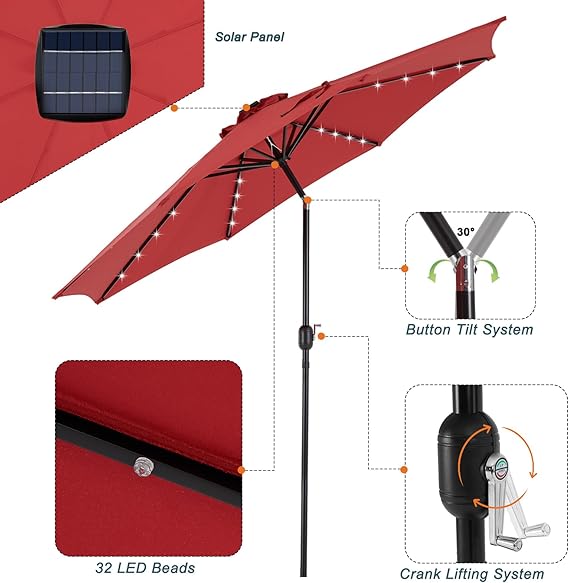 SkyLuxe™ Parapluie LED och solenergi