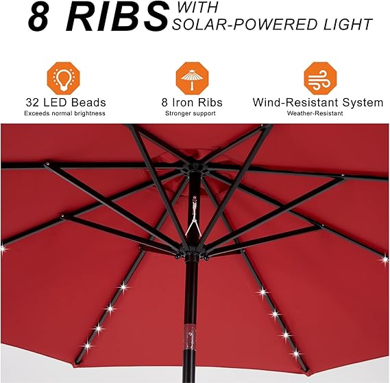 SkyLuxe™ Parapluie LED och solenergi